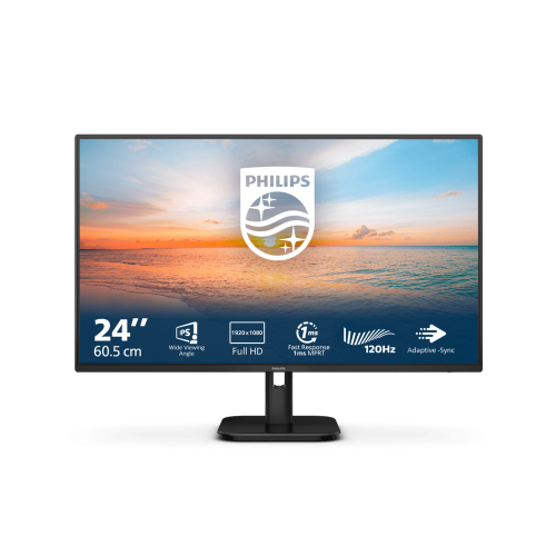 Монитор 23,8" PHILIPS 24E1N1100A/01 IPS, 1920x1080, 120Hz, 1мс, 300кд/м, Угол Обзора 178/178, 1300:1, SRGB, Mega Infinity DCR, Игровой режим SmartImage, VESA 100x100, 1xHDMI 1xVGA, Колонки 2x2W, Наклон -5/20 градусов, Черный