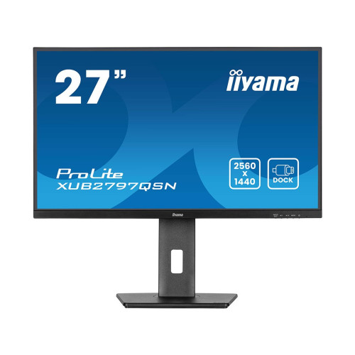 Монитор, iiyama, ProLite, XUB2797QSN-B2, 27", 1920x1080, IPS, 100 Гц, HDMI, Mini jack, DP, USB (3.2 x4), USB-C, 1300:1, 300 кд/м2, 1мс, Регулировка наклона, 178/178, 16.7М, 16:9, Черный