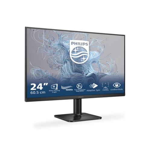 Монитор 23,8" PHILIPS 24E2N1100LB/01 VA 1920x1080 100Hz 1мс 250кд/м 4000:1 1xHDMI 1xVGA Черный