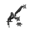 Настольный кронштейн с газлифтом,XG, MGA-1732D, для мониторов 17"-32", Нагрузка 2х9 кг., Наклон + 90°~- 90°, Поворот +/- 90°, Вращение монитора +/- 180°, VESA 75x75,100x100,Чёрный