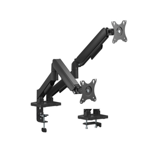 Настольный кронштейн с газлифтом,XG, MGA-1732D, для мониторов 17"-32", Нагрузка 2х9 кг., Наклон + 90°~- 90°, Поворот +/- 90°, Вращение монитора +/- 180°, VESA 75x75,100x100,Чёрный