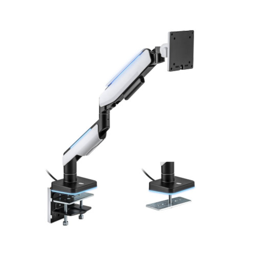 Настольный кронштейн с газлифтом,XG, MGG-1749 white, для мониторов 17"-49", Нагрузка 20 кг., Наклон + 50°~- 20°, Поворот +/- 90°, Вращение монитора +/- 180°, VESA 75x75,100x100, белый