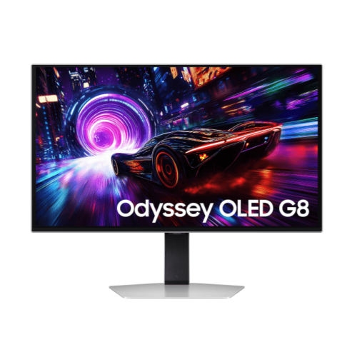 Монитор Odyssey OLED G8 4K 27" SAMSUNG LS27FG812SIXCI OLED 4K (3840x2160) 240Hz AMD FreeSync Premium Pro 0,03мс 250кд/м2 1млн:1 VESA Display HDR True Black 400 2xHDMI 1xDP 1xUSB-B 2xUSB3.2, Регулируемая по высоте 120мм, Поворот Экрана Pivot, Серебряный