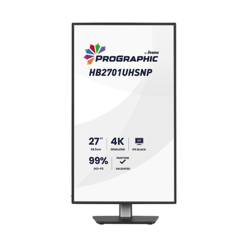 Монитор, iiyama, ProGraphic HB2701UHSNP-B1, 27", 3840x2160, IPS, 16:9, 60 Гц, 450 кд/м, 4 мс, 3000:1, 178/178, HDMI*1, DP*1, USB-C*1, Черный