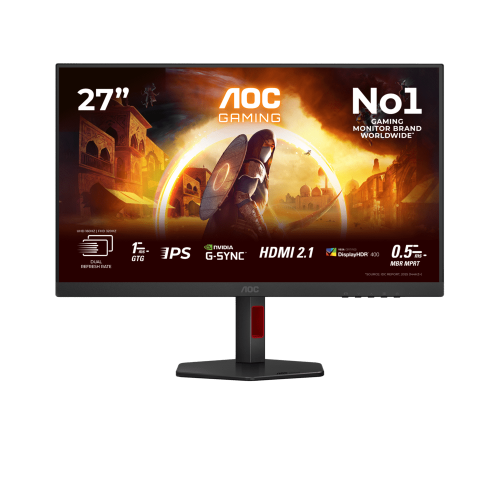 Монитор Игровой 27" AOC U27G4R IPS 3840x2160 160/320Hz 0,5/0,3ms 400cd/m2 1000:1 2xHDMI 1xDP 4xUSB-A 1xUSB-B AudioOut Черный