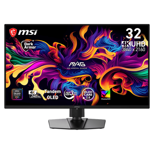Монитор 32" MSI MAG 321UP QD-OLED X24 3840x2160 240Hz 0.03ms 1000cd/m2 1.5M:1 2xHDMI 1xDP 1xType-C, NVIDIA G-SYNC, AMD FreeSync™ Premium Pro, 178°(Г) / 178°(В), HAS