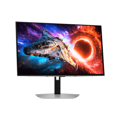 Игровой монитор 27" SAMSUNG Odyssey OLED G8 G80SH 4K /Разрешение: 3840x2160/Частота: 240Hz/Время отклика: 0.03мс/Яркость пиковая: 250кд/м2/Контраст: 1 500 000:1/Интерфесы: 1xDP, 2xHDMI, 1xUSB-C, выход для подключения наушников, HAS Pivot, серебристый