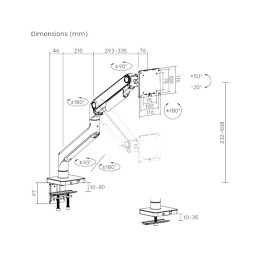 Настольный кронштейн с газлифтом, XG, MGA-1749, для мониторов 17