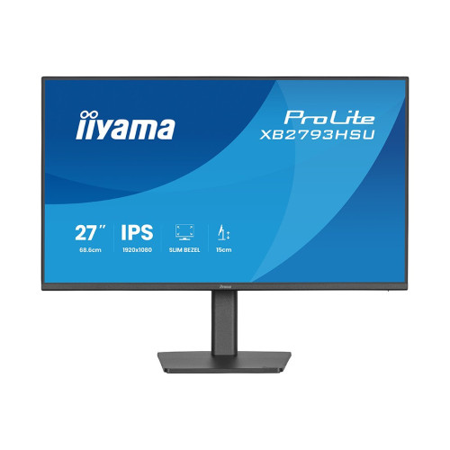 Монитор, iiyama, ProLite XB2793HSU-B1, 27", 1920x1080, IPS, 120 Гц, 16:9, 350 кд/м, 1500:1, 4 мс, 178/178, HDMI*1, DP*1, USB A*2, USB C*2 , VESA 100*100 мм, Черный
