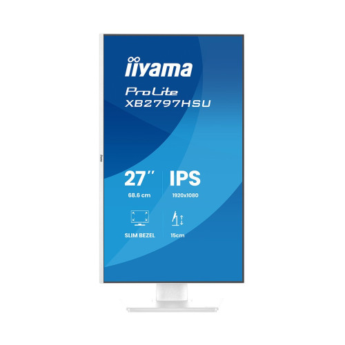 Монитор, iiyama, ProLite XB2797HSU-W1, 27", 1920x1080, IPS, 120Гц, 16:9, 350 кд/м, 1000:1, 1 мс, 178/178, HDMI*2, DP*1, USB A*2, USB C*2 , VESA 100*100 мм, Черный