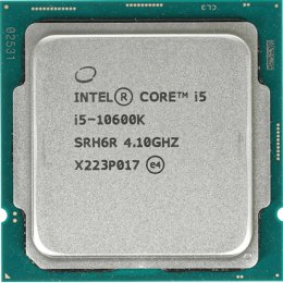 Процессор Intel Core i5-10600K 4,1GHz (4,8GHz) 12Mb 6/12 Comet Lake Intel® UHD 630 125W FCLGA1200 Tray, CM8070104282134