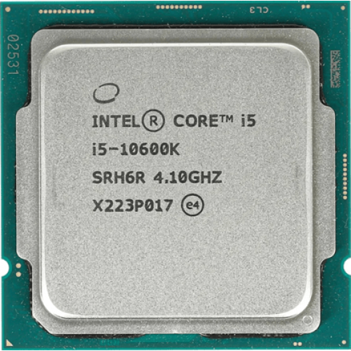 Процессор Intel Core i5-10600K 4,1GHz (4,8GHz) 12Mb 6/12 Comet Lake Intel® UHD 630 125W FCLGA1200 Tray, CM8070104282134