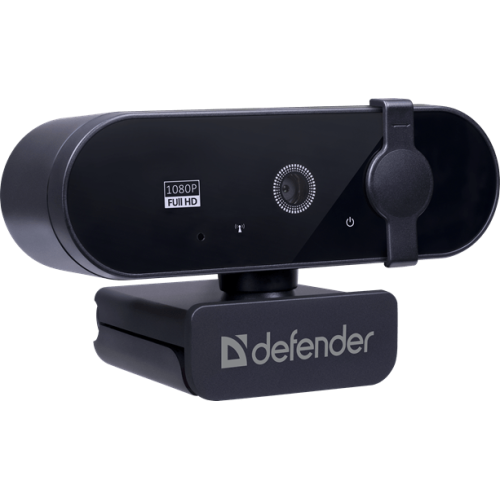 Веб-камера Defender G-Lens 2580 FullHD, 2 Мп, 1920 x 1080, 30 к/с, встроенный микрофон, USB 2.0, кабель 1.5 м, черная