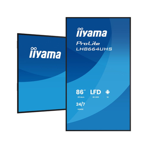 Монитор, iiyama, LH8664UHS-B3AG (PL8664UH), PROLITE, 86"