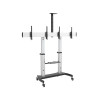 Стойка мобильная, Brateck, TTD07-46TW, 37"-60", Макс. нагрузка – 50 кг x2, Высота 1235~1685 мм, Угол поворота 0°/0°, Диапазон наклона -10°/5°, Серый с черным
