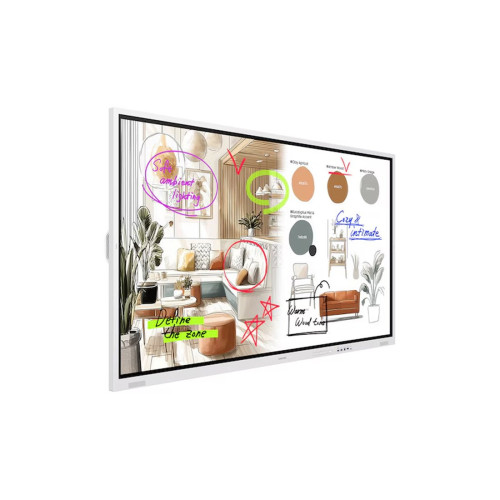 Интерактивный флипчарт, Samsung, LH85WMFWLGCXCI, WM85FX, 85", 4K UHD 38402160, 450 кд/м, мультитач до 20 касаний, Tizen 9.0, Wi-Fi, Bluetooth