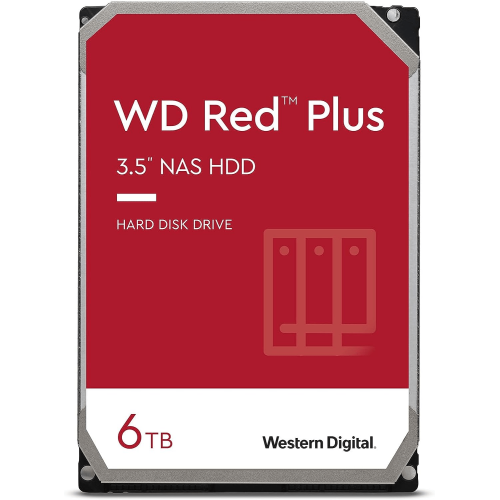 Жесткий диск для NAS систем HDD 6Tb Western Digital Red Plus NAS SATA 6Gb/s 3.5" 256Mb 5400rpm WD60EFPX