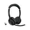 Гарнитура, Jabra, 25599-999-999, Jabra Evolve2 55, Link380a MS Stereo, Беспроводная, Bluetooth 5.2, защита органов слуха : Jabra SafeTone™ 2.0, PeakStop 105, -5°C to + 45°C, Спящий режим