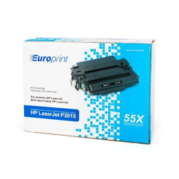 Картридж, Europrint, EPC-CE255X, Для принтеров HP LaserJet P3015/ Pro MFP M521/ Enterprise 500 MFP M525, 12500 страниц.