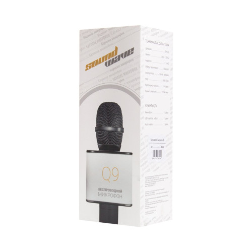 Микрофон, SoundWave, Q9, Чёрный, Цветная коробка