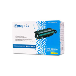 Картридж, Europrint, EPC-CF322A, Жёлтый, Для принтеров HP Color LaserJet Enterprise M651/M680, 16500 страниц.