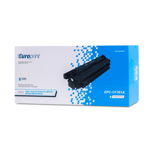 Картридж, Europrint, EPC-CF361A, Синий, Для принтеров HP Color LaserJet Enterprise M552dn/M553dn/M553n/M553x, 5000 страниц.
