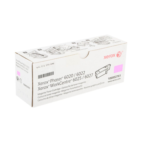 Тонер-картридж стандартной емкости, Xerox, 106R02761 (малиновый), Для Xerox WorkCentre 6025/6027, Phaser 6020/6022, 1 000 страниц (А4)