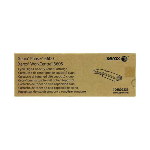 Тонер-картридж повышенной емкости, Xerox, 106R02233 (голубой), Для Xerox Phaser 6600N, WorkCentre 6605, 6 000 страниц (А4)