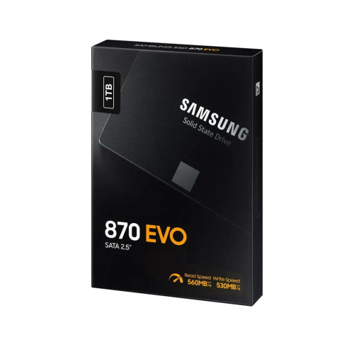 Твердотельный накопитель SSD, Samsung, 870 EVO MZ-77E1T0BW, 1000 ГБ, SATA 2.5", 560/530 Мб/с