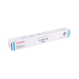 Тонер-картридж, Canon, C-EXV 34 Cyan, 3783B002, для imageRUNNER ADVANCE C2020i/C2020L/C2025i/C2030i/C2030L, 19 000 стр. (А4)