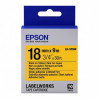 Картридж-лента Epson для этикеток, с сильной адгезией, LK-5YBW, черный/желтый 18 мм (9 м) C53S655010