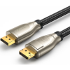 Кабель Ugreen DP112 1.4 DP M/M Round Cable Zinc Alloy Shell with Braided 2m (Black) 60843