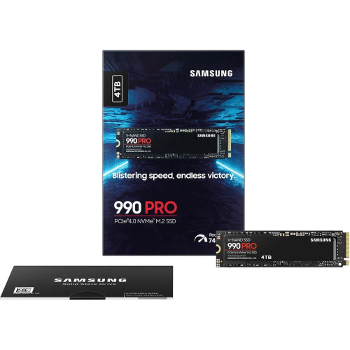 Твердотельный накопитель 4000Gb SSD Samsung 990 PRO M.2 PCIe 4.0 R7450Mb/s W6900MB/s MZ-V9P4T0BW