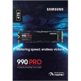 Твердотельный накопитель 4000Gb SSD Samsung 990 PRO M.2 PCIe 4.0 R7450Mb/s W6900MB/s MZ-V9P4T0BW