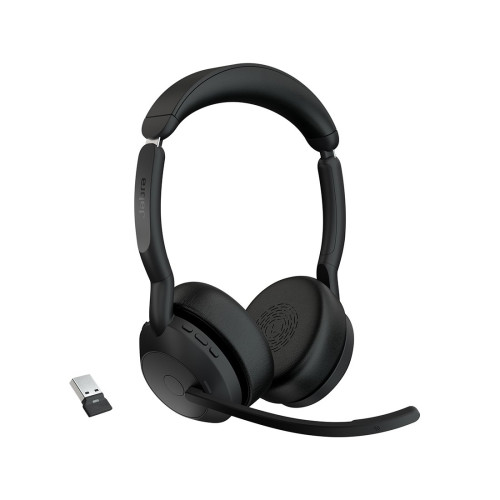 Гарнитура, Jabra, 25599-999-899, Jabra Evolve2 55, Link380с MS Stereo, Беспроводная, Bluetooth 5.2, защита органов слуха : Jabra SafeTone™ 2.0, PeakStop 105, -5°C to + 45°C, Спящий режим