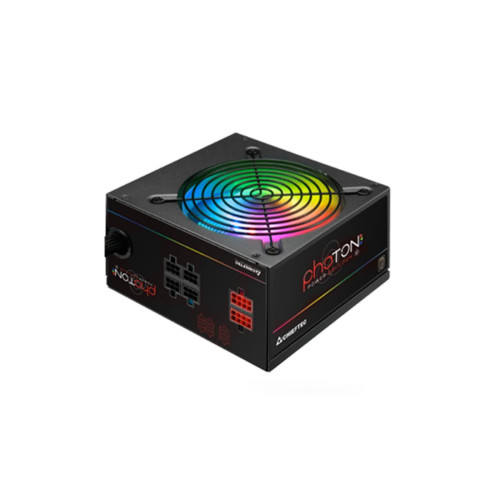 Блок питания, Chieftec, Photon CTG-750C-RGB, 750W, ATX, APFC, Semi Modular, 20+4pin, 4+4pin, 6*Sata, 4*Molex, 4*PCIe 6+2-pin, Вентилятор 12см RGB, Черный