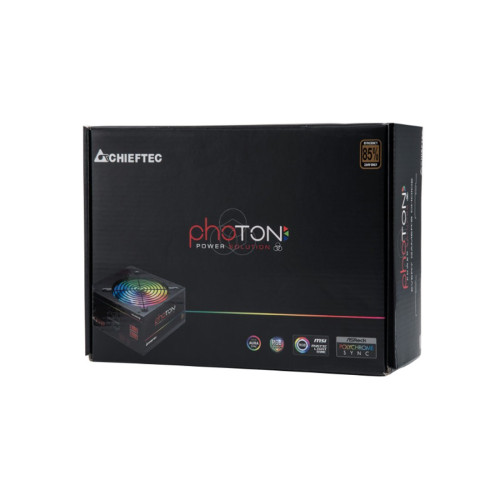 Блок питания, Chieftec, Photon CTG-750C-RGB, 750W, ATX, APFC, Semi Modular, 20+4pin, 4+4pin, 6*Sata, 4*Molex, 4*PCIe 6+2-pin, Вентилятор 12см RGB, Черный
