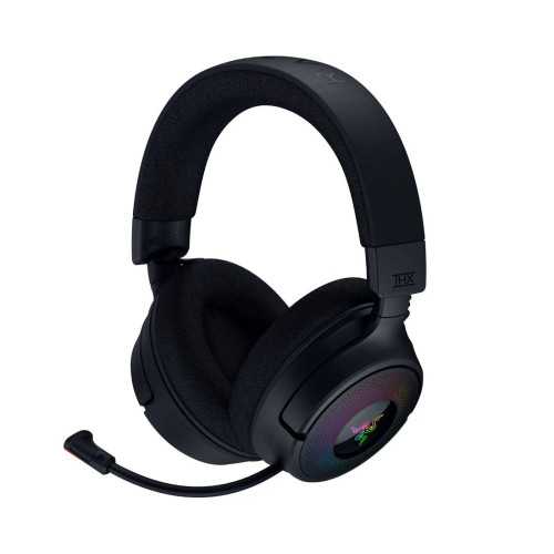 Гарнитура, Razer, Kraken V4, RZ04-05170100-R3M1, Игровая гарнитура, Микрофон выдвижной сверхширокополосный, Динамики 40 мм, 12–28 000 Гц, 98 дБ, Беспроводные, Чёрный