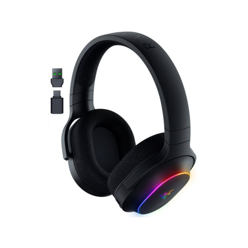 Гарнитура, Razer, Barracuda X Chroma, RZ04-05220100-R3M1, Игровая гарнитура, Динамики 40 мм, 7.1 Surround Sound, 20 – 20000 Гц, 96 дБ, 32 Ом, Микрофон однонаправленный съёмный, 100 – 10000 Гц, –42 дБ, Беспроводные, 2.4 ГГц / Bluetooth / USB, Чёрный