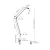 Пантограф (стойка) для микрофона, Brateck, MDS13-1, нагрузка до 1 кг, 3/8", 5/8", черный