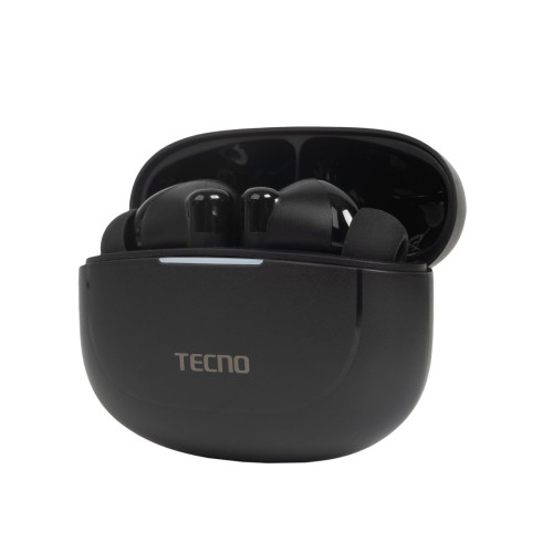 Беспроводные наушники, TECNO, Buds 4 Air, BD04 Air, 20 Гц - 20000 Гц, вес 29 г, 35 мАч (один наушник), 320 мАч (кейс), Bluetooth 5.4, Type-C, (Black) Черный