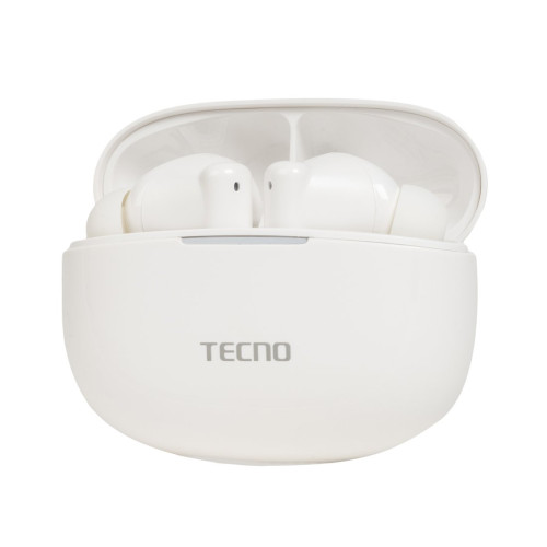 Беспроводные наушники, TECNO, Buds 4 Air, BD04 Air, 20 Гц - 20000 Гц, вес 29 г, 35 мАч (один наушник), 320 мАч (кейс), Bluetooth 5.4, Type-C, (White) Белый