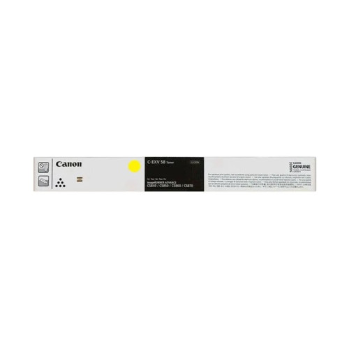 Тонер-картридж, Canon, C-EXV 58 Yellow, 3766C002AA, для imageRUNNER ADVANCE DX C5840i/C5850i/C5860i, 60 000 стр. (A4)