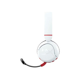 Гарнитура, HyperX, 7G8F2AA, Cloud Mini - Wireless (White), Микрофон съёмный гибкий, Динамики 30 мм, 114 Ом, 20-20000 гц, Блок управления звуком USB удлинитель, Беспроводные, Белый