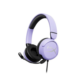Гарнитура, HyperX, 7G8F5AA, Cloud Mini (Lavender), Микрофон съёмный гибкий, Динамики 30 мм, 114 Ом, 20-20000 гц, Блок управления звуком USB удлинитель, Сиреневый