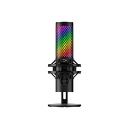 Микрофон, HyperX, 9A273AA, QuadCast 2 S, конденсаторный, стерео,192кГц/16 бит, 20Гц-20кГц, -80дБ, USB, RGB, 836 г., Чёрный