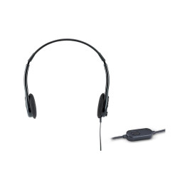 Гарнитура, Genius, HS-200C, SINGLE, Тип крепления: Дуговые, Подключение 3,5 MiniJack, Длина кабеля 1,8 м, Чёрный