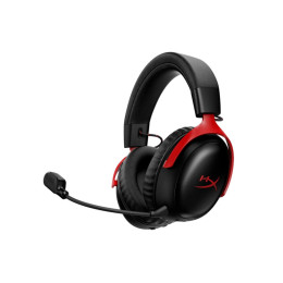 Гарнитура, HyperX, A59Z0AA, Cloud III S Wireless, Микрофон съёмный гибкий, Динамики 53 мм, 64 Ом, 20-20000 гц, Беспроводные, Чёрный-Красный