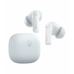Наушники, Baseus, Bass BP1 NC, A0010705, TWS, 12 мм, ANC, 4 микрофона, Bluetooth 6.0, 20 Гц–20 кГц, 16 Ом, до 7 ч / 41 ч, ANC: 5,5 ч / 33 ч, 10 мин = 1 ч, USBC, IP55, 4,1 г, Moon White, Белый