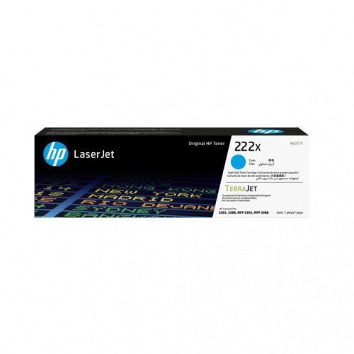 Лазерный картридж увеличенной емкости HP W2221X голубой 222X для HP LJ3303/LJ3203 (2500 стр)